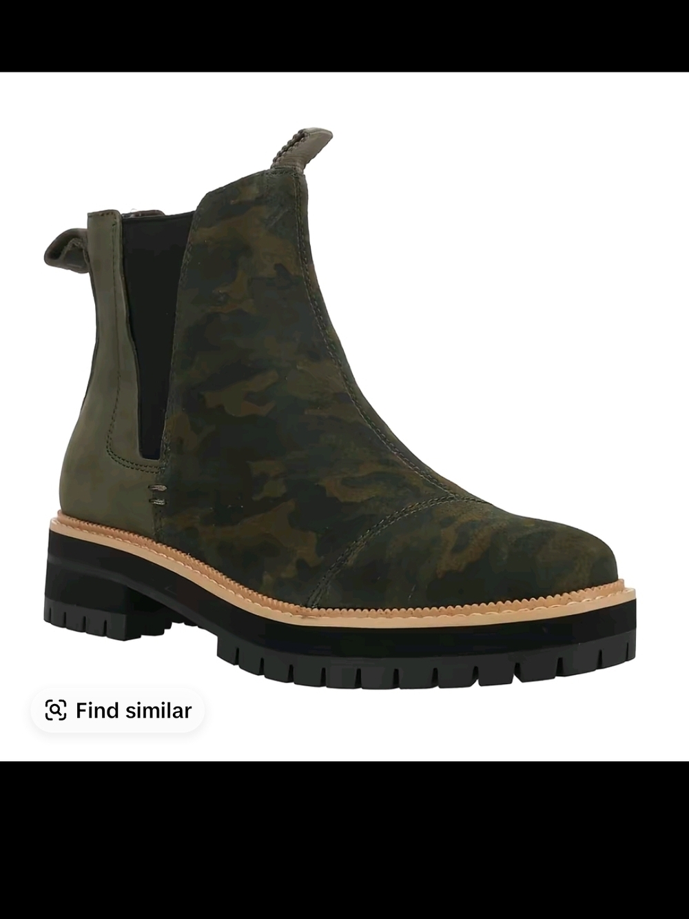 Toms Olive Camo Chelsea Lug Boot Brand New In Box - Picture 2 of 6